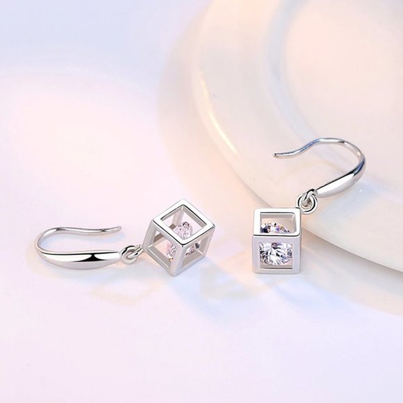 NEW[Set of 3] Sterling Silver Square Cube set - Picture 8 of 8